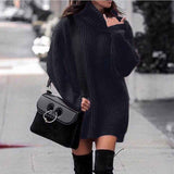    Black-Women-Turtleneck-Long-Lantern-Sleeve-Casual-Loose-Oversized-Sweater-Dress-Soft-Winter-Pullover-Dresses-K014