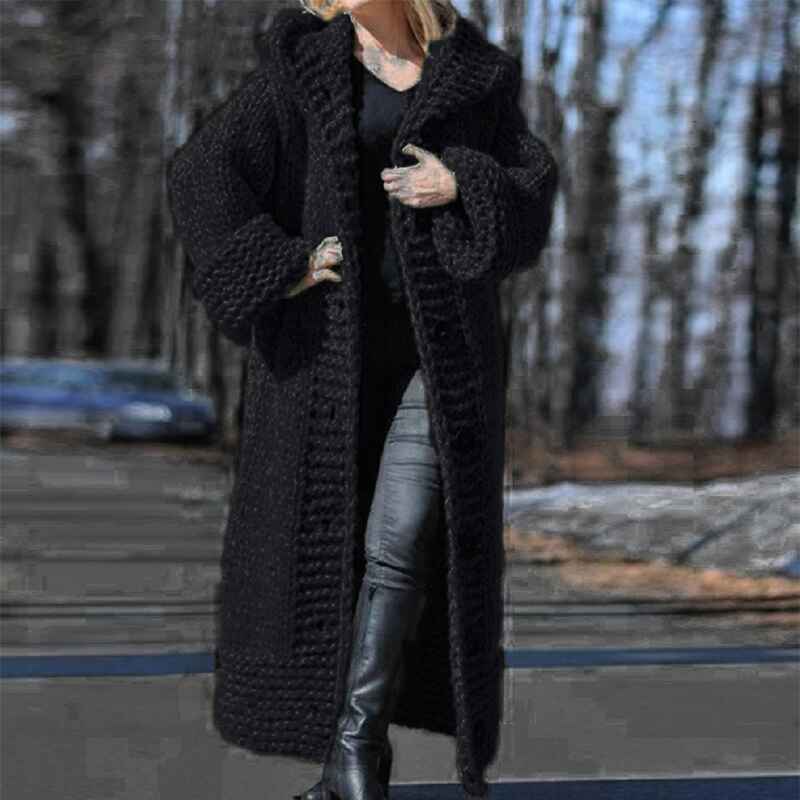 Black-Womens-Cable-Knit-Long-Sleeve-Sweater-Cardigan-Open-Front-Long-Cardigans-Hooded-Casual-Outwear-K006