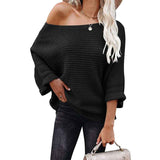 Black-Womens-Casual-Long-Sleeve-Sweaters-Crew-Neck-Solid-Color-Soft-Ribbed-Knitted-Oversized-Pullover-Loose-Fit-Jumper-K025