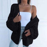 Black-Womens-Chunky-Cardigan-Cable-Knit-Oversized-Open-Front-Cardigan-Sweaters-K001