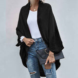 Black-Womens-Color-Block-Cardigan-Open-Front-Sweaters-Loose-Knit-Casual-Coat-K286