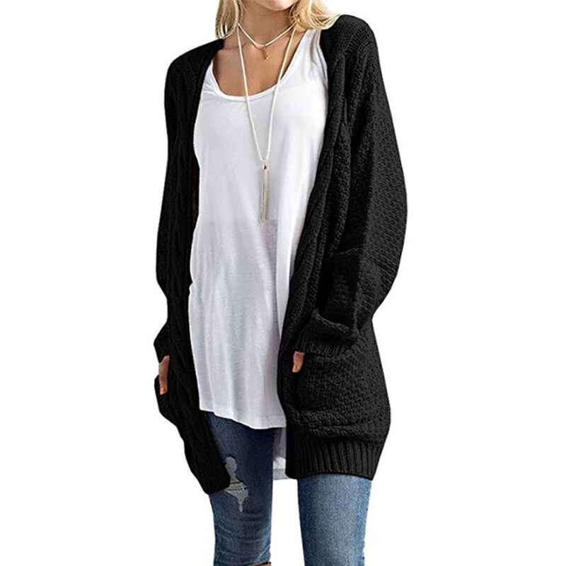 Black-Womens-Fashion-Open-Front-Long-Sleeve-Cardigans-Sweaters-Coats-with-Pockets-K070