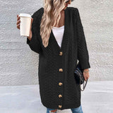 Black-Womens-Open-Front-Button-Down-Long-Sleeve-Sweater-Cardigan-Outwear-with-Pocket-K396