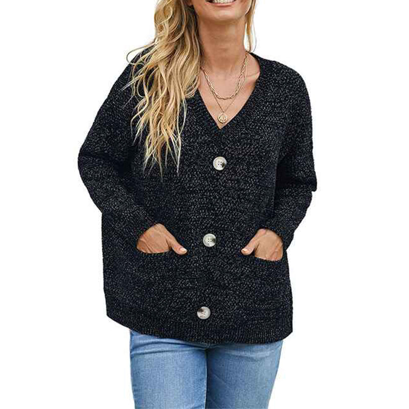 Black-Womens-Open-Front-Cardigan-Sweaters-Fashion-Button-Down-Cable-Kint-Chunky-Outwear-Winter-Coats-K177
