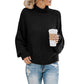    Black-Womens-Turtleneck-Batwing-Sleeve-Loose-Oversized-Chunky-Knitted-Pullover-Sweater-Jumper-Tops-K064
