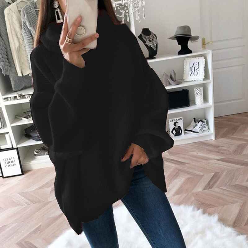    Black-Womens-Turtleneck-Sweaters-Casual-Long-Sleeve-Solid-Color-Button-Sweater-Knit-Loose-Pullover-Sweater-Tops-K031