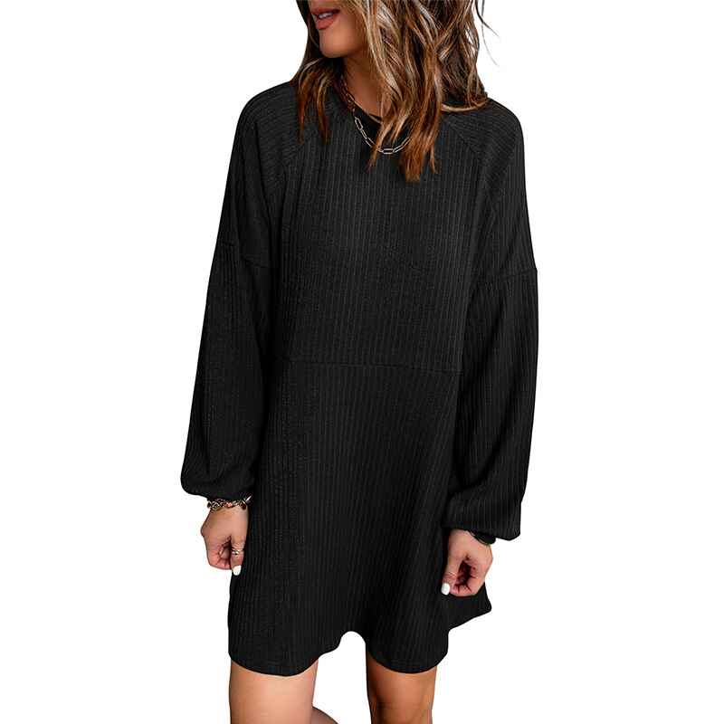 Black-Womens-Winter-Sweater-Dress-Casual-Long-Sleeve-Crew-Neck-Loose-Shift-Slim-Fit-Soft-Warm-Knit-Elegant-Dress-K213