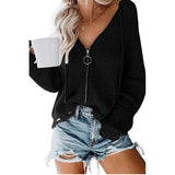 Black-Womens-Zip-Up-Knit-Hoodies-Long-Sleeve-Drawstring-Cardigans-Sweaters-Basic-Autumn-Winter-Hooded-Sweatshirts-Outwear-K029