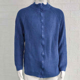 Blue-Mens-Knitted-Sweater-Coat-Casual-Athletic-Thick-Stand-Collar-Knitwear-Zip-Cardigan-Jacket-G048