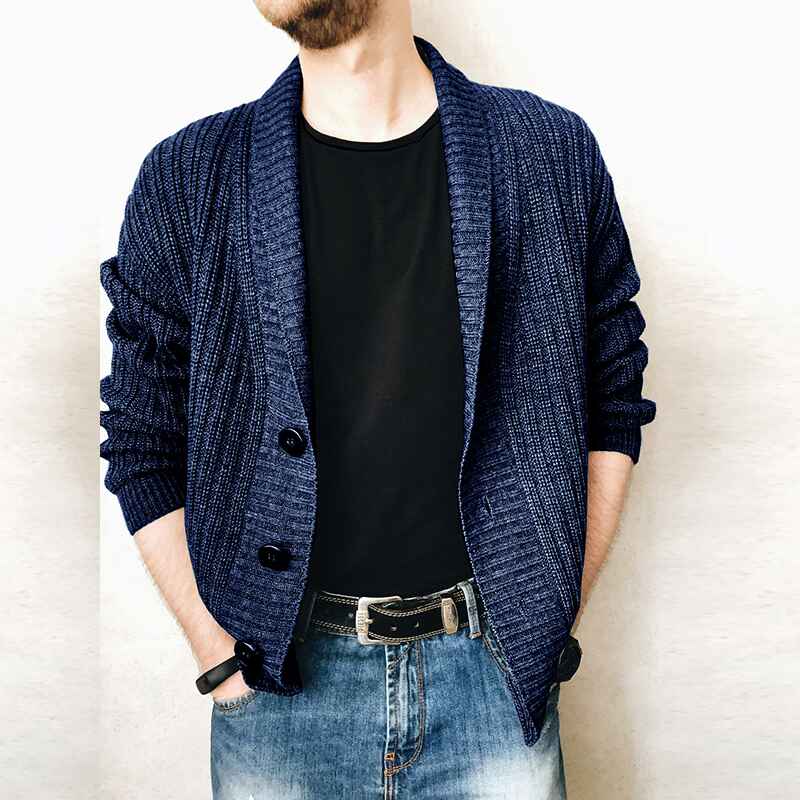 Blue-Mens-Stylish-Knitted-Shawl-Cardigan-Sweater-Button-Casual-Winter-Long-Sleeve-Solid-Sweaters-G025