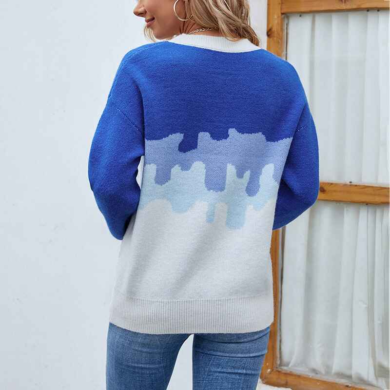 Blue-Pullover-Sweaters-for-Women-Classic-Solid-Loose-Oversized-Crewneck-Knitted-Top-Winter-K479-Back