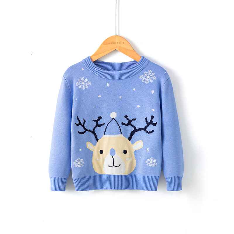 Blue-Toddler-Boy-Girl-Christmas-Sweater-Kids-Knite-Leopard-Pullover-Xmas-Reindeer-Elk-Snowman-Cartoon-Sweatshirts-Tops-V038