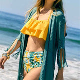 Blue-Women-Sexy-Lace-Crochet-Open-Front-Swimsuit-Beach-Long-Kimono-Cover-Ups-Side-1