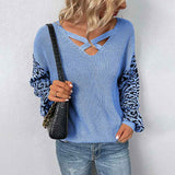   Blue-Womens-Fall-Pullover-Sweater-Tops-Leopard-Print-Knitted-Sweaters-Jumper-Tops-Long-Sleeve-Cable-Knit-Sweaters-Sweatshirt-K413