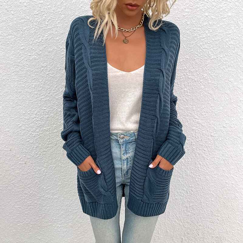 Blue-Womens-Long-Sleeve-Cable-Knit-Cardigan-Sweaters-Open-Front-Fall-Outwear-Coat-K077