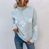 Blue-Womens-Long-Sleeve-Turtleneck-Cozy-Knit-Sweater-Casual-Loose-Pullover-Jumper-K281