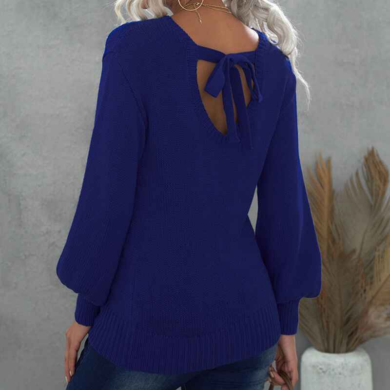Blue-Womens-Oversized-Sweaters-Winter-Sexy-Open-Back-Pullover-Sweater-Chunky-Cable-Knit-Tops-K174-Back