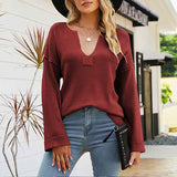 Brick-Red-Womens-Fall-Fashion-V-Neck-Long-Sleeve-Pullover-Jumper-Knitted-Casual-Tops-Sweater-Winter-Clothes-K425