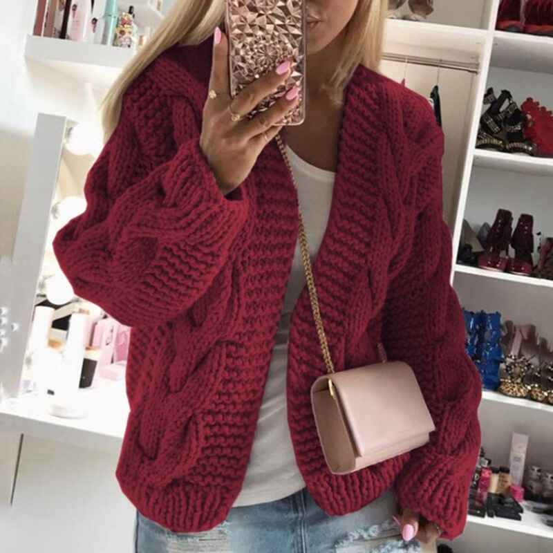 Brick-Red-Womens-Winter-Open-Front-Long-Sleeve-Chunky-Cable-Knit-Cardigan-Sweater-Coats-K065