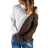 Brown-Color-Matching-Womens-Long-Sleeve-Cold-Shoulder-Turtleneck-Knit-Sweater-Tops-Pullover-Casual-Loose-Jumper-Sweaters-K195