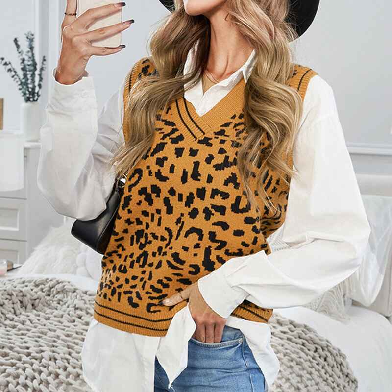 Brown-Sweater-Vest-Women-V-Neck-Casual-Oversized-Pullover-Sleeveless-Sweater-Knit-Vest-Tunic-Tops-K157-Front