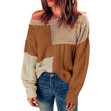 Brown-Women-Sweater-Long-Sleeve-Color-Block-Knit-Pullover-Sweaters-Crew-Neck-Patchwork-Casual-Loose-Jumper-Tops-K144