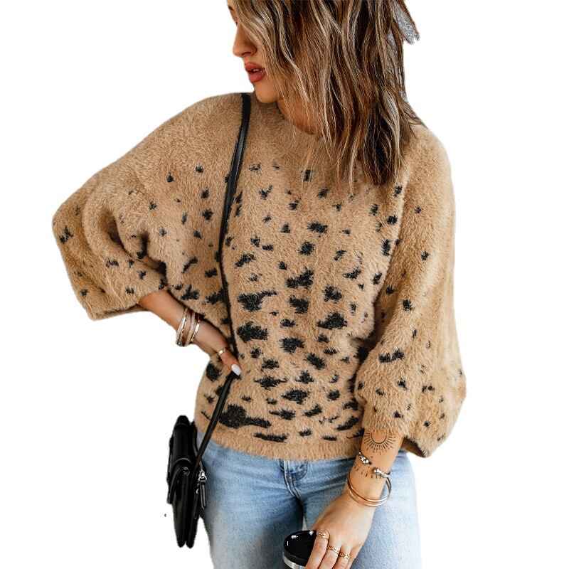Brown-Womens-Casual-Leopard-Print-Long-Sleeve-Crew-Neck-Knitted-Oversized-Pullover-Sweaters-Tops-K136
