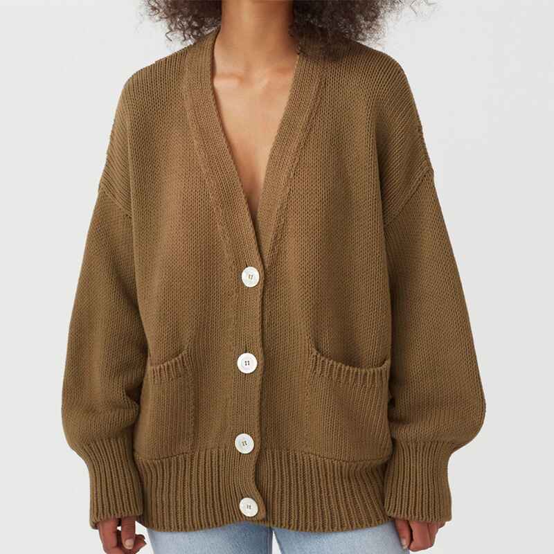     Brown-Womens-Long-Sleeve-Cable-Knit-Button-Cardigan-Sweater-Open-Front-Outwear-Coat-with-Pockets-K022