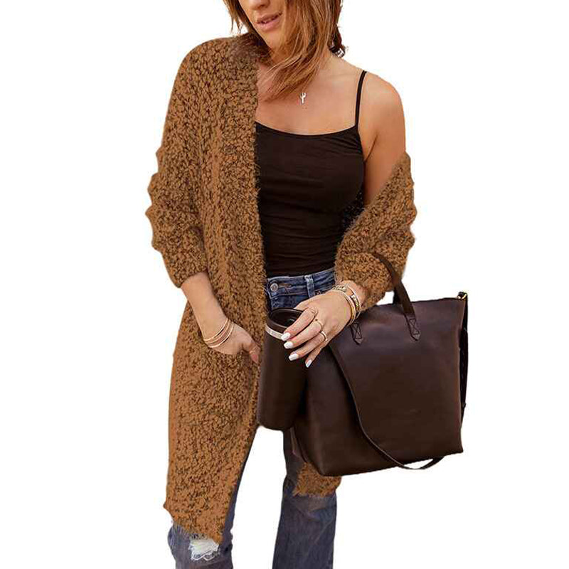     Brown-Womens-Oversized-Open-Front-Knitted-Sweater-Cardigans-Plus-Size-Long-Sleeve-Casual-Outwear-with-Pockets-K122