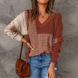 Brown-Womens-Sweaters-Oversized-Chunky-Knit-Color-Block-Drop-Shoulder-Batwing-Sleeve-Pullover-Sweater-Tops-K127-Front-2