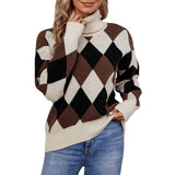 Brown-Womens-Turtleneck-Sweaters-Houndstooth-Pattern-Knit-Sweater-Fall-Winter-Soft-Long-Sleeve-Pullover-Tops-Sweater-K460
