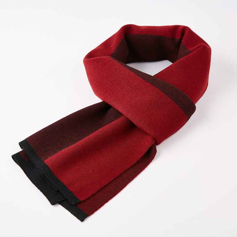    Burgundy-Fashion-Scarves-Long-Shawl-Winter-Thick-Warm-Knit-Large-Plaid-Scarf-D009-Front