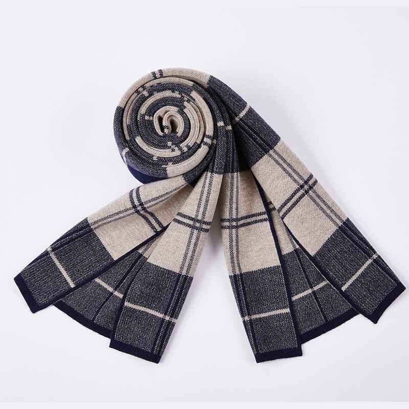    Camel-Mens-Cashmere-Feel-Winter-Plaid-Scarf-Buffalo-Check-Scarves-D001-Front