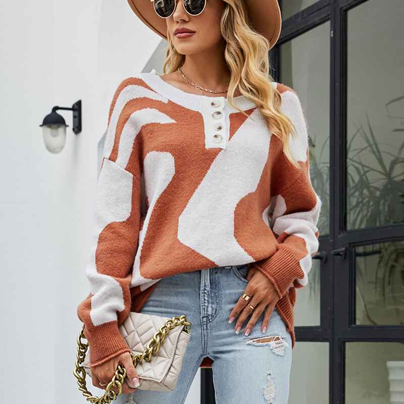 Camel-Womens-Color-Block-Sweater-Long-Sleeve-Round-Neck-Loose-Fit-Colorful-Patchwork-Casual-Sweaters-K481-Front-2