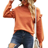 Camel-Womens-Sweaters-Casual-Long-Sleeve-Turtleneck-Ruffle-Knit-Pullover-Sweater-Tops-Solid-Color-Striped-K449