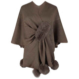     Coffee-Flannel-Faux-Poncho-for-Women-Lightweight-Knitted-Blanket-Warm-TV-Shawl-Winter-Coat-Sweater-Cape-K423