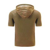 Coffee-Mens-Hooded-Sweatshirt-Short-Sleeve-Solid-Knitted-Hoodie-Pullover-Sweater-G081-Back