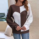 Coffee-Womens-Pullover-Sweaters-Long-Sleeve-Crewneck-Cute-Heart-Knitted-Sweater-K489