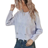 CrewAstylish-Women-Sexy-Loose-Crew-Neck-Ripped-Knitted-Pullover-Crop-Sweater-Top-K357