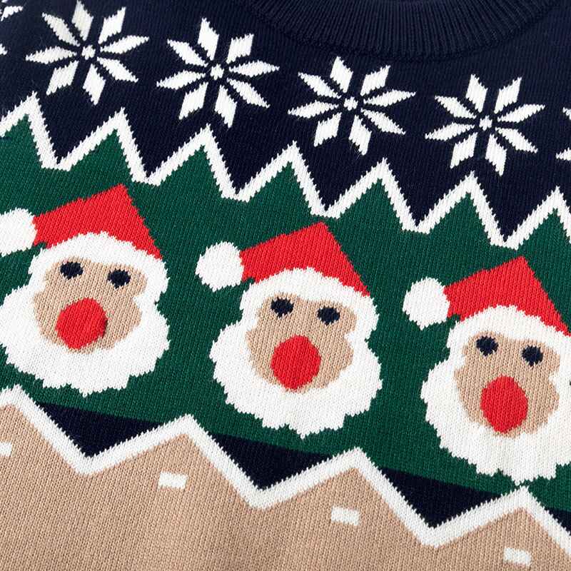 Cute-Santa-Claus-Ugly-Christmas-Sweater-Ho-Ho-Holiday-Boys-Girls-Toddler-Sweater-V046-Pattern