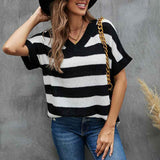 Cute-Summer-Fall-Color-Block-Striped-Lightweight-Comfy-Cable-Knit-Beach-Pullover-Sweaters-black-2