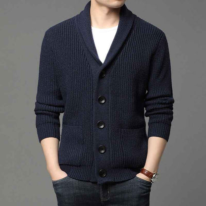 Dark-Blue-Mens-Shawl-Collar-Cardigan-Casual-Long-Sleeve-Open-Front-Knit-Sweater-Coat-with-Pockets-G004