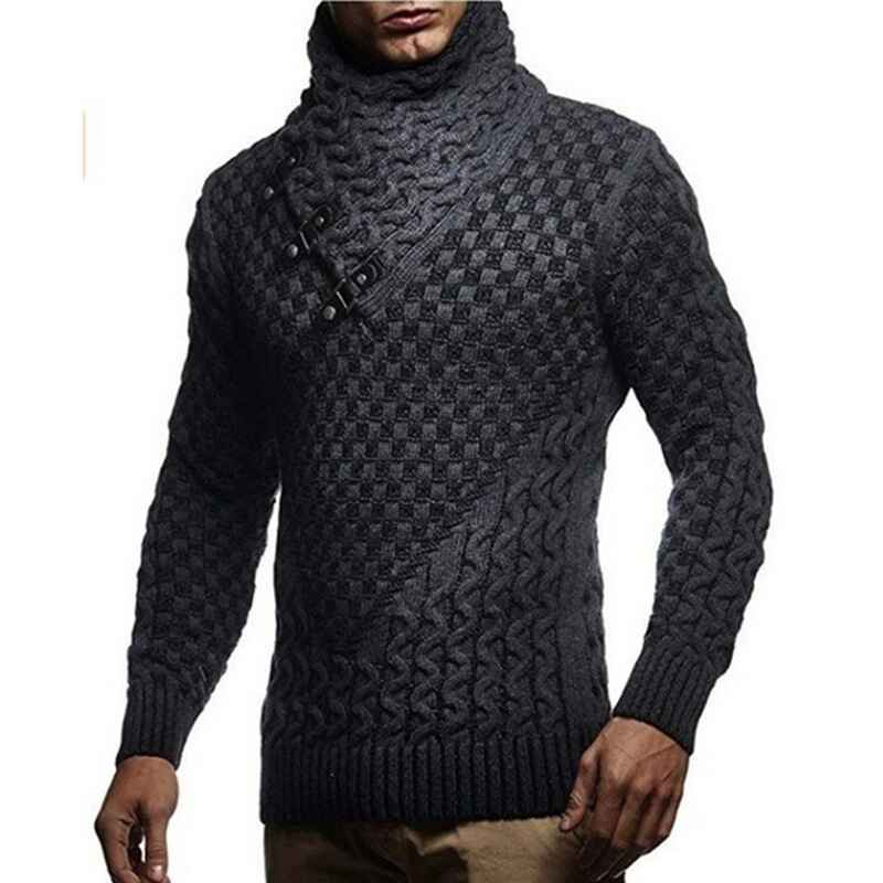 Dark-Blue-Mens-Shawl-Collar-Sweaters-Turtleneck-Cable-Knitted-Pullover-Sweater-Slim-fit-Knitwear-Casual-Winter-Outwear