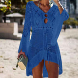 Dark-Blue-Womens-Beach-Tops-Sexy-Perspective-Cover-Dresses-Bikini-Cover-ups-Net-Coverups