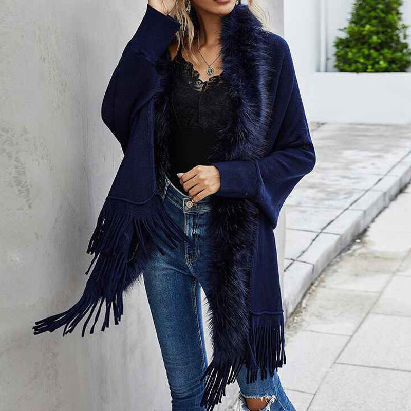 Dark-Blue-Womens-Kimono-Batwing-Cable-Knitted-Slouchy-Oversized-Wrap-Cardigan-Sweater-K287