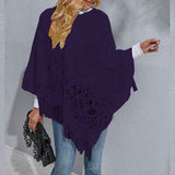 Dark-Blue-Womens-Knitted-Tassel-Shawl-Asymmetric-Hem-Poncho-Fringed-Pullover-Sweater-Solid-Color-Cowl-Neck-Top-Coat-Wrap-Cape-K306