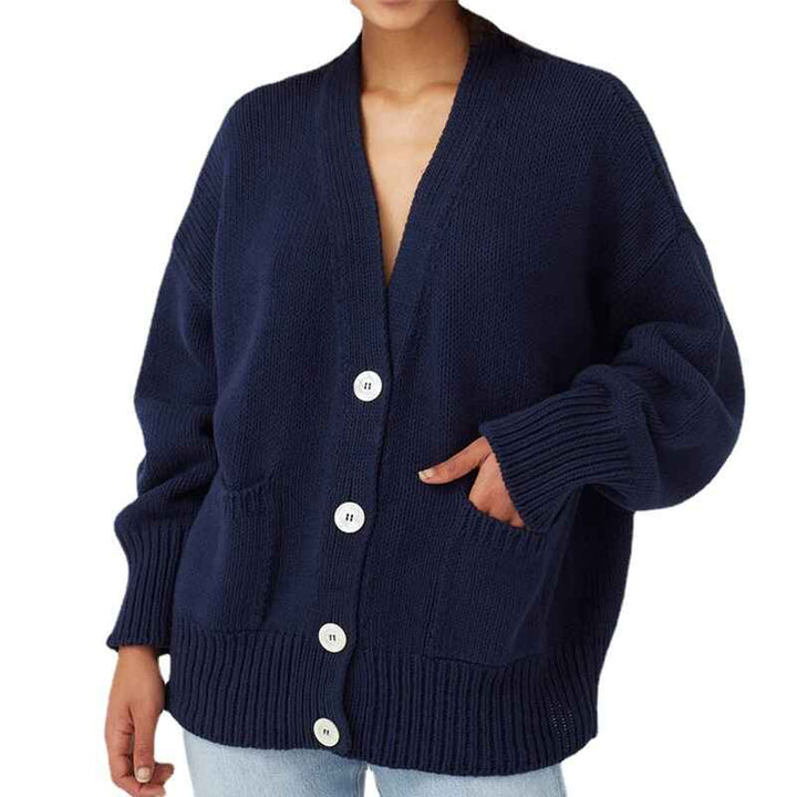 Dark-Blue-Womens-Long-Sleeve-Cable-Knit-Button-Cardigan-Sweater-Open-Front-Outwear-Coat-with-Pockets-K022