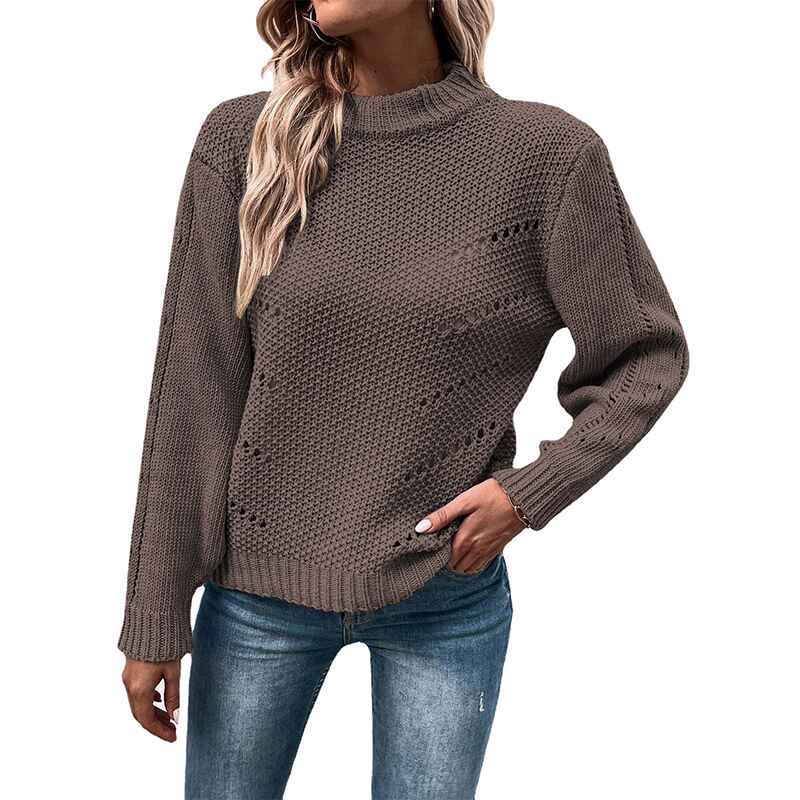 Dark-Brown-Womens-Fashion-Sweater-Long-Sleeve-Casual-Ribbed-Knit-Winter-Clothes-Pullover-Sweaters-Blouse-Top-K403