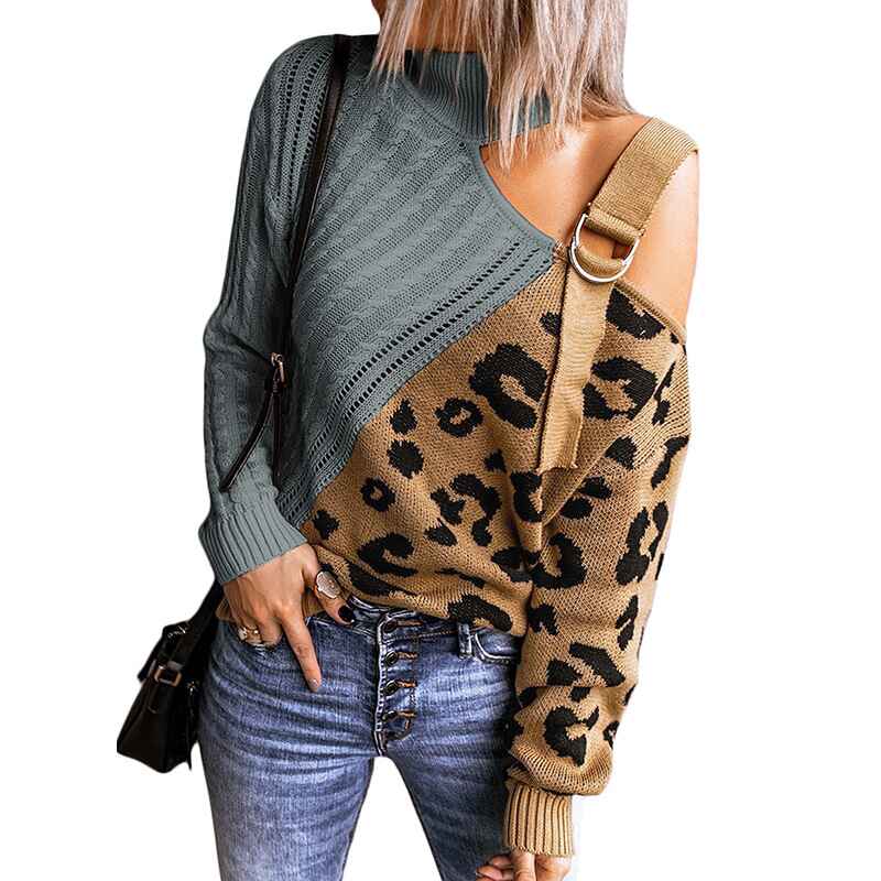 Dark-Gray-Leopard-Print-Womens-Long-Sleeve-Cold-Shoulder-Turtleneck-Knit-Sweater-Tops-Pullover-Casual-Loose-Jumper-Sweaters-K195