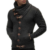     Dark-Gray-Mens-Knitted-Turtleneck-Jacket-Winter-Cardigan-Sweaters-for-Men-G001